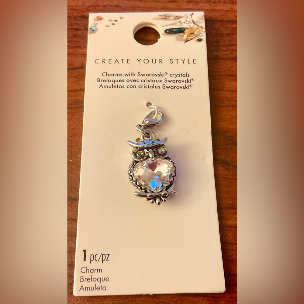 Swarovski crystal owl amulet charm for necklace bracelet New